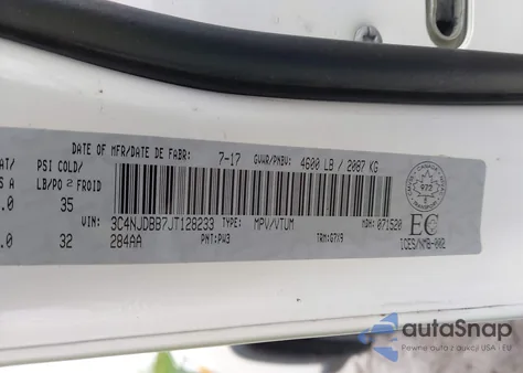 2018 Jeep Compass North from USA, damaged, VIN 3C4NJDBB7JT128233